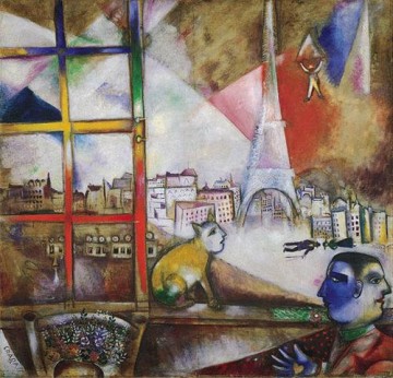 マルク・シャガール Painting - パリの窓から 現代マルク・シャガール